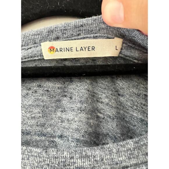 Marine Layer Size Large Crewneck Blue Short Sleeve - Picture 3 of 5